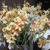 장식용 꽃 5 포크 Dahlia 실크 꽃 시뮬레이션 웨딩 홀 소프트 장식 북유럽 도로 리드 플랜트 가짜