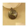 Charms 300 st global Map Charm Antique Brass Earth Pendant Globe Pärlor Pendants 15mm Round Drop Delivery 202 DHF5O