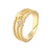 Bandringen Hecheng 2022 Nieuwe bloemenhart Pearl Gold Color Rings For Women Wedding Party Sieraden Whoesale G230213