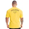 Herrar t shirts 2023 män kort ärm tätt skjorta avslappnad bomull streetwear gym fitness t-shirts sommar homme träning toppar tees tees