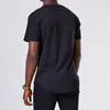 T-shirts hommes été homme couleurs solides chemise hip hop courbe ourlet étendu t-shirt à manches courtes o-cou tee mâle plaine streetwear vêtements