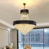 Chandeliers 2023 Hollow Duplex Building Crystal Chandelier Spiral Staircase Post-modern Luxury Living Room Lamps