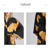 Women's Sleepwear Luxury Women Robes Black Golden Printed Kimono Sashes Bathrobe Bridesmaid Morning Robe Drop Free Size For 80KG