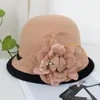Boinas fedora chapéu feminino elegante e elegante lã vintage felties damas outono winter cúpula jazz de casamento com tampo de jogador feminino floral