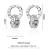 Mode luxe en acier inoxydable cristal boucles d'oreilles pour les femmes exquis chiffre romain rond boucle d'oreille tendance bijoux cadeau