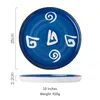 Tablice stołowe japoński w stylu nordycki talerz obiadowy ręcznie malowany ceramiczny niebieski wzór okrągły deser 8 cali 10