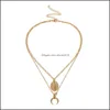 H￤nge halsband vackra mtilayer h￤ngen chic charm choker halsband bohemiska smycken grossist f￤rg guldkedjor sl￤pp leverans dhh2y