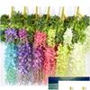 Couronnes de fleurs décoratives Pipifren 12 Pcs / Lot Glycine Artificielle Haute Qualité Décoration De La Maison Faux Feuilles Szzne Kwiaty Bloemen1 D Dhvb1