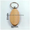 Key Rings Beech Woody Buckle High Fashion Accessories Keychain Square Circar ellips Kleine hangende vrouw Man Keyring 1 5yr K DHZUC