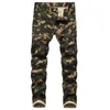 Jeans pour hommes Nice Men's Camouflage Slim Fit Army Green Print Casual Pants