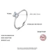 밴드 고리 CZCity Asscher Cut 925 Silver CZ Ring 작은 귀여운 Sqaure Cubic 지르코니아 원래 손가락 반지 여성 밴드 클래식 트렌디 쥬얼리 G230213