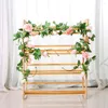 Flores decorativas 2pcs videira de rosa artificial pendurada para decoração de parede plantas falsas folhas guirlanda grinaldas de jardim de casamento diy