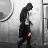 Мужские куртки 2023 Осенняя мода Мужские ленты ленты Панкворки Панк хип -хоп длинный плащ с капюшоном с капюшоном черный хип -хоп пиджак
