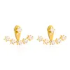 Boucles d'oreilles à tige élégante Vintage géométrique étoile avant arrière Double face pour les femmes cristal oreille Piercing bijoux Pendientes