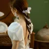 Kopfschmuck Koreanische Perle Quaste Blütenblatt Braut Kopfschmuck Haarband Hochzeit Garn Französisch Bindung Flechten Bräute Zubehör