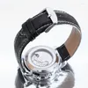 腕時計ジャラガルローマ数字メンズウォッチカレンダーメカニカルファッショントレンドレザーベルト