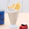 Platos 6 uds taza de inmersión de papas fritas cono plástico Ketchup PP ensalada papas fritas occidentales Snack