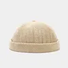 Берец сплошной цвет регулируемый хип -хоп мужчины шапочка дыня кепка осень зимний унисекс Женский череп папа шляпа