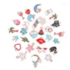 Charms 30Pcs/Set Enamel Animal Moon Star Fruit Pendant Craft For Diy Jewelry Bracelet Necklace Making Drop Delivery 202 Dheis