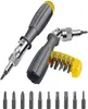 Handverktyg 11 i 1 Precision Ratchet Screwrriver Combo Set Multifunktionell hushållsapparat Reparation Manual Tool5813874