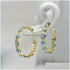 Bengelen kroonluchter oorbellen 10 paren ogen zirkoon mode sieraden cadeau ronde hoepel voor dames drop levering 202 dhd79