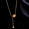 S03424 Fashion Jewelry Round Ball Pendant Titanium Stainless Steel Necklace For Women Choker Chain Necklaces