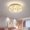 Avizeler Modern Minimalist Oturma Odası Atmosfer Led Flush Montaj Tavan Lambası Nordic Lüks Restoran Salonu Altın Avize