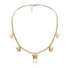 Crystal Butterfly Pendants Women Chokers Personality Gold Color Hollow Chain Choker Necklaces for Ladies Punk Collar jewellery