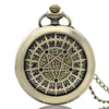 Pocket Watches Vintage Holllow Supernatural Women Men Kwarts Bekijk bronzen ketting hanger keten Verjaardagsgeschenken Reloj de Bolsillo