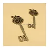 Charms 80pcs/lote 22x70mm liga de metal antigo ador￡vel coroa grande pingente de joias vintage chaves entrega 202 dh5lw