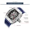 Wristwatches Top Mens Tonneau Watches Multifunction Casual Watch Waterproof Calendar Super Luminious Silicon Band Wrist WatchWristwatches Wr