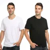 T-shirts pour hommes Mode Couleur unie Tops Été Femmes T-shirt de sport en coton pour hommes Col rond Manches courtes T-shirts confortables absorbant la sueur