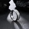 Bröllopsringar 8mm guldfärg/silverformigt rostfritt stål Vit meteoritinläggningsband Förlovningsring Kupol Polerad finish EDWI22