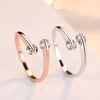 Band Rings Adjustable Classic 2PCS Cubic Zirconia Finger Ring For Women Fashion Crystal Opening Wedding Engagement Jewelry Wholesale DFR008 G230213