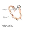 Band Rings Adjustable Classic 2PCS Cubic Zirconia Finger Ring For Women Fashion Crystal Opening Wedding Engagement Jewelry Wholesale DFR008 G230213