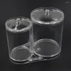 Förvaringslådor Makeup Cotton Pads Organizer Clear Bags Pad Case toalettetri Desktop