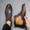 Neue Mode Bunte High-top Brogue Schuhe Männer Spitze Leder Formale Schuhe Männer Schnürstiefel für Männer