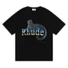 2023 デザイナー夏メンズ Tシャツレディース rhude デザイナー男性トップスレターポロ刺繍 tシャツ服半袖 tシャツ大 Tシャツ販売