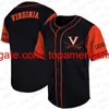 Anpassade basebolltröjor Virginia Cavaliers NCAA College Jersey Mens Womens Youth Black White Gold Stitched Name and Nmber