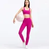 Active Set Abs loli Comfy Yoga Sport Sport Sports BH Set 2 Piece Tracksuit For Women High Waist Gym Legging vadderad Crop Top Workout kläder