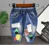 Imposta vestiti per bambini Estate Ragazzo vestito sportivo lettera Cuciture maglietta Moda Jeans Abbigliamento anni