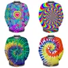 Jackets masculinos 3D Baseball Jacket Casat Tie-Dye Fantas de moda colorida Menina Mulheres Capuz Sweatshirts Manga longa Hip Hop Hoodies Topmen's Topmen's