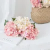 Decorative Flowers Artificial Silk Hydrangea Wedding Christmas Garland Material Decorations Vases For Home Outdoor Garden Fake Plants Leaf