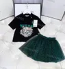 23 Designer di lusso Completi di abbigliamento per bambini T-shirt monogramma shortst moda Italia marchio di moda estate bambini ragazzi ragazze cotone due pezzi top Pantaloncini gonna garza