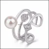 Med sidorstenar P￤rlor ringar lyxiga uts￶kta treyer justerbar ring f￶r kvinnliga gotiska smycken mode flickor ovanlig tillbeh￶r dhnqv