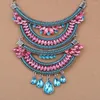 Chains Rhinestone Necklace Collar Trendy Pendant Choker Chunky Alloy Metal Statement Necklaces For Women Jewelry