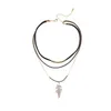 Подвесные ожерелья Fashion Simple Design Классический регулируемый акриловый кристаллический слой лист ожерелье для женщин оптом