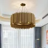 Candeliers modernos luxuosos de lustre de aço inoxidável de aço dourado