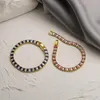 Charmarmband köpa trendiga guldfärg koppar cz smycken engagemang löfte gåva 2023 mode t form zirkon för kvinnor flicka