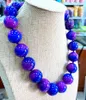 Chaînes 18 " 22 " 25 " 28 " Énorme collier de perles de pierres précieuses rondes en sugilite violet naturel de 20 mm